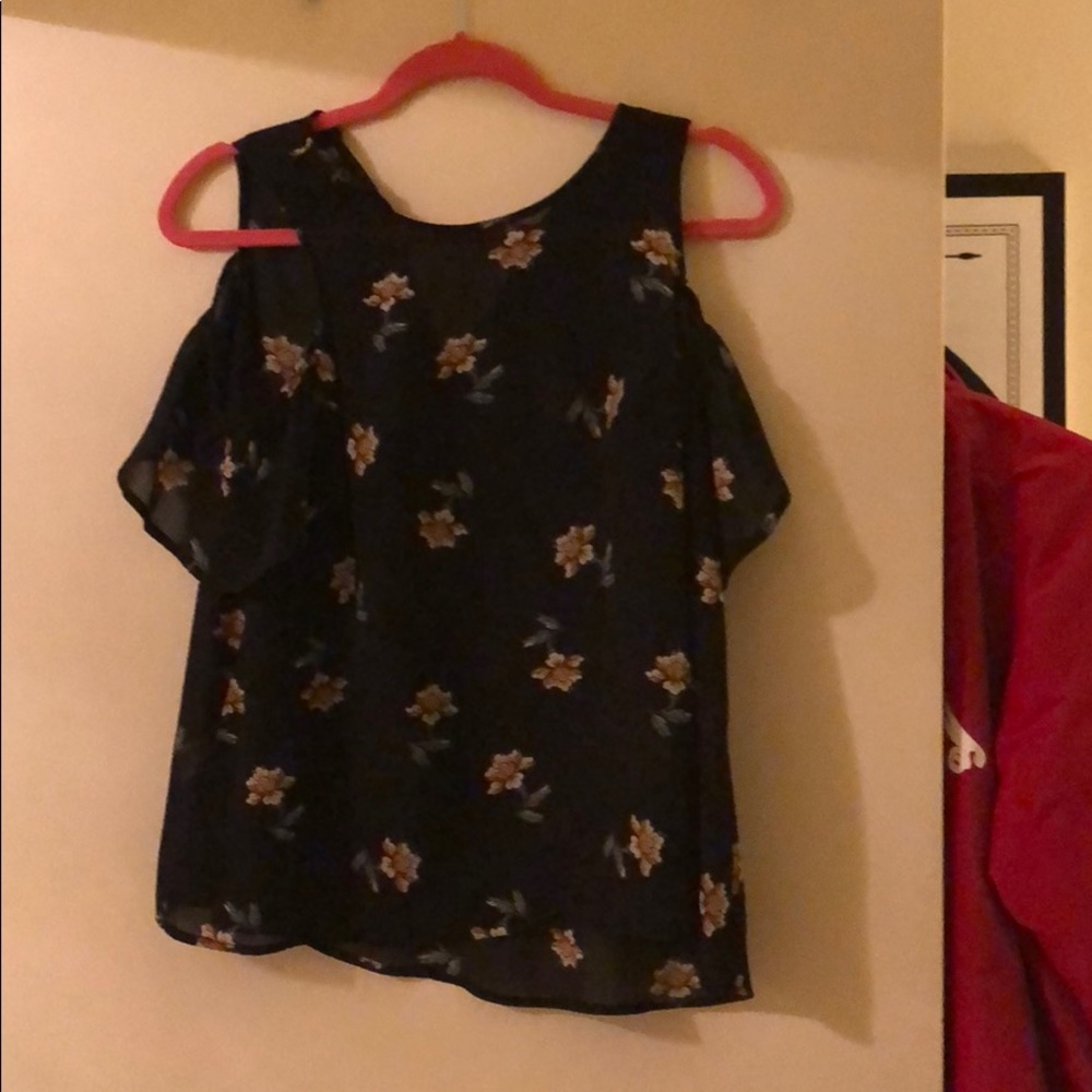 Black with Floral Blouse